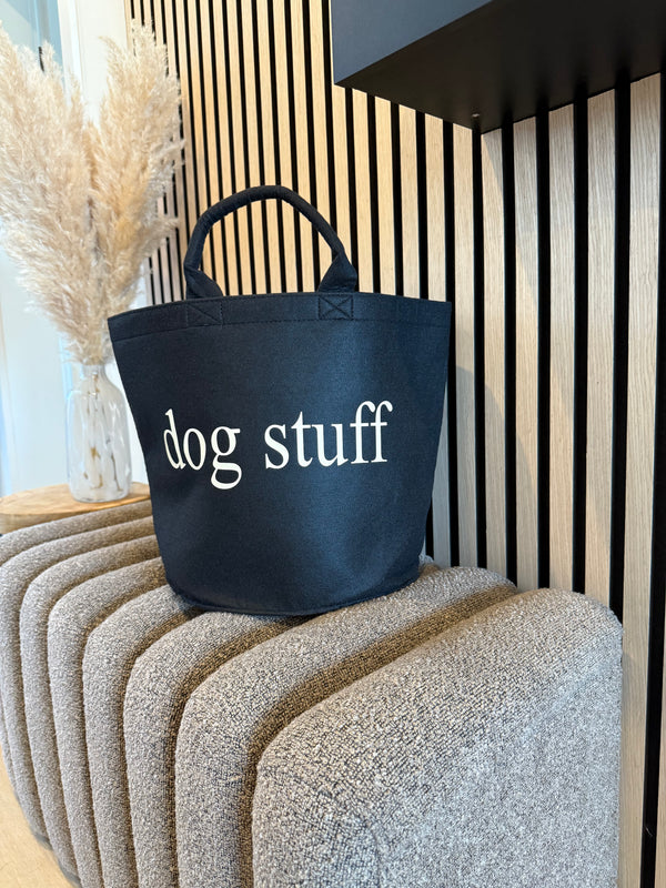 Spielzeugkorb "dogstuff" schwarz mit Beige