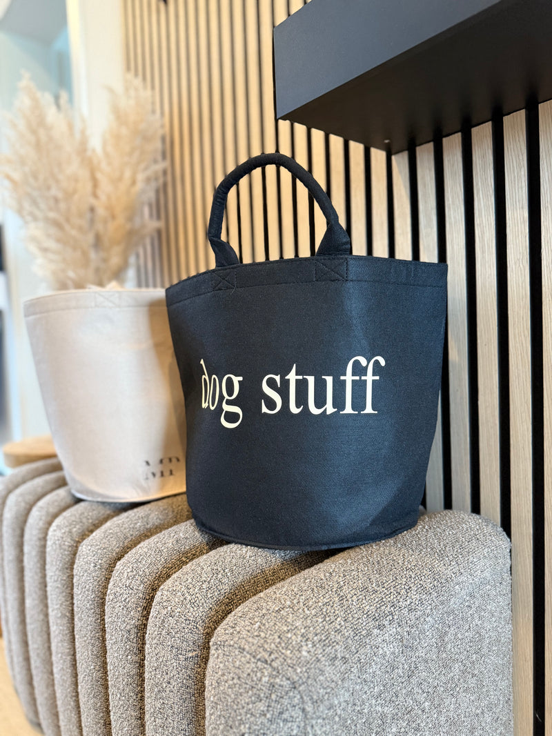 Spielzeugkorb "dogstuff" schwarz mit Beige